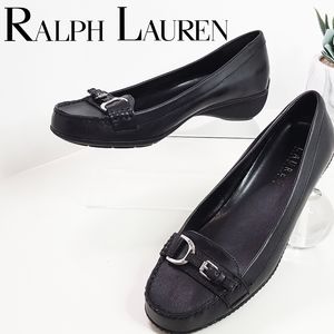 Ralph Lauren Geanne Leather Flat Loafers Shoes💛
